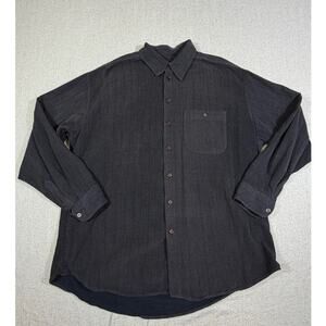 Haupt Men XL Gray Textured Long Sleeve Button Front Collared Casual Dress Shirt